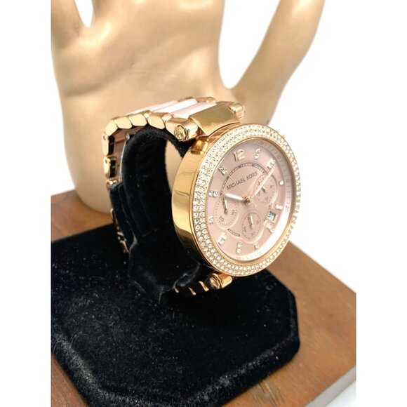 Michael Kors Womens Watch MK5896 Quartz Chronograph 39mm Rose Gold Steel Plastic - Picture 15 of 15